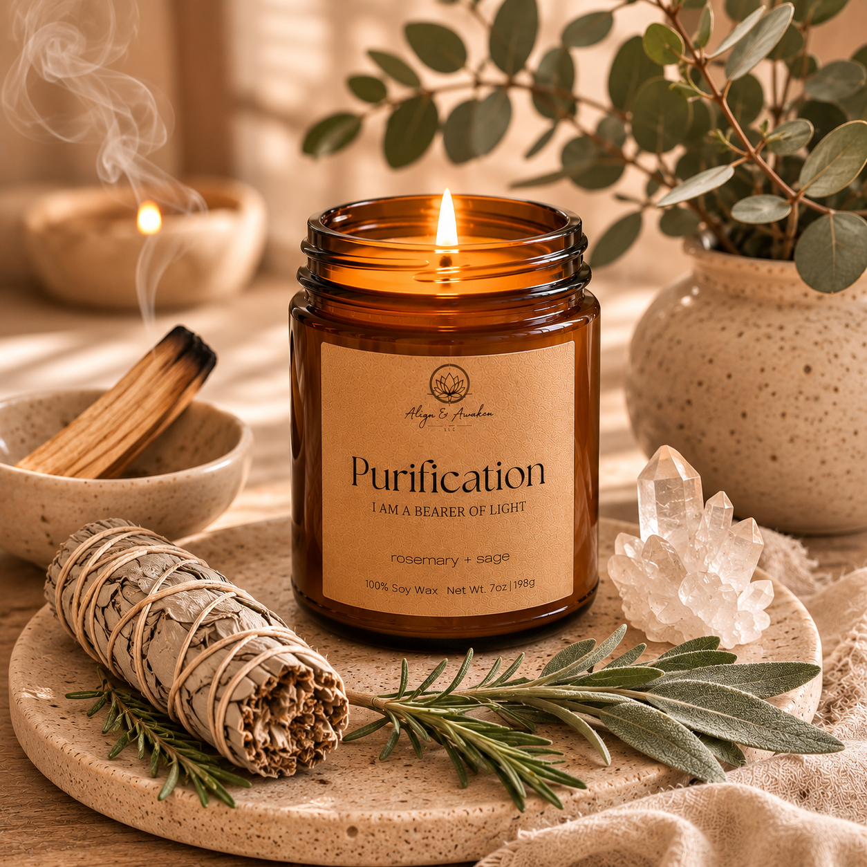 Purification Affirmation Soy Candle - Cleansing and Purifying