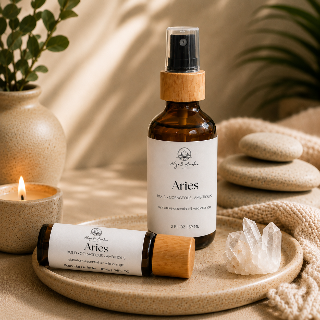 Zodiac Crystal Infused Essential Oil Blends