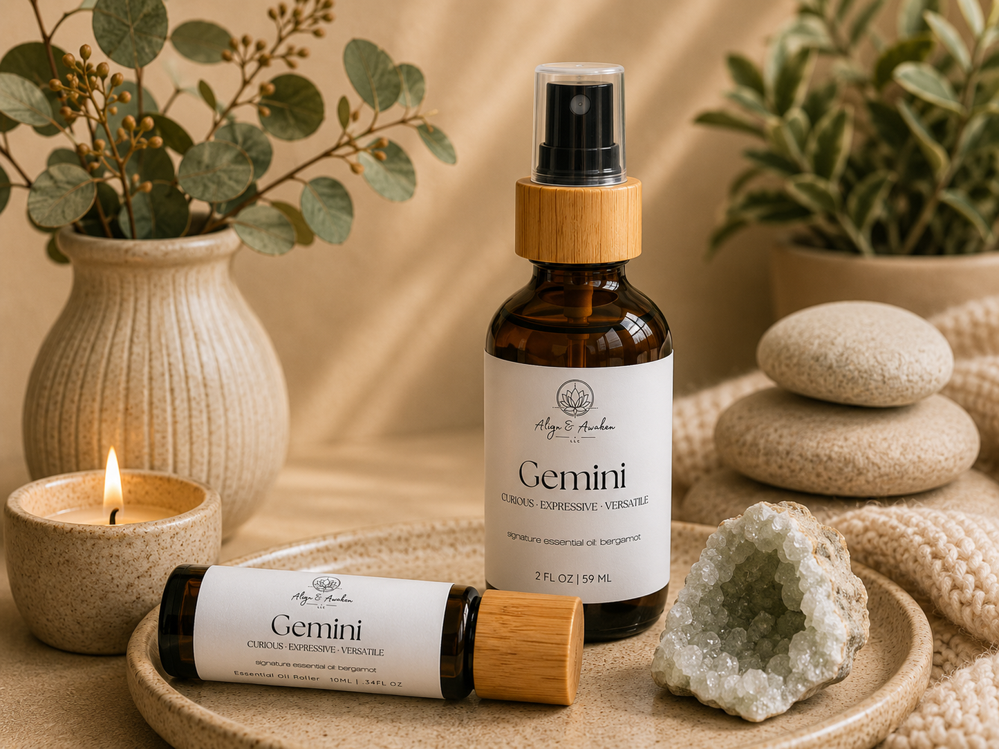 Zodiac Crystal Infused Essential Oil Blends