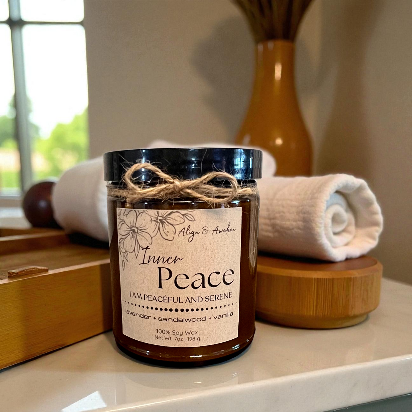 Inner Peace Affirmation Soy Candle - Serenity and Solitude