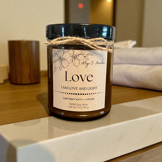 Love Affirmation Soy Candle -  Warm and Loving Vibes