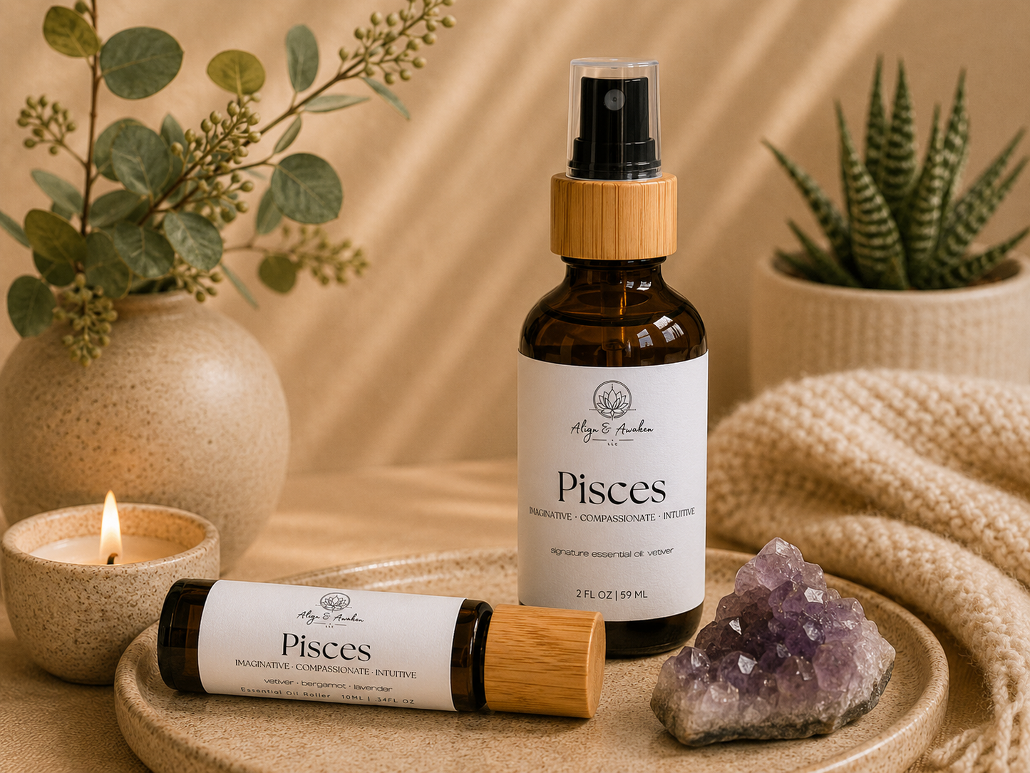 Zodiac Crystal Infused Essential Oil Blends