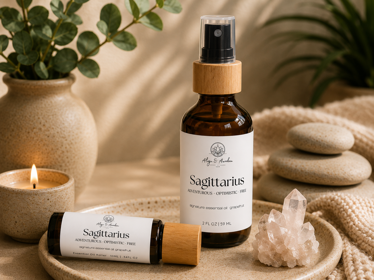 Zodiac Crystal Infused Essential Oil Blends